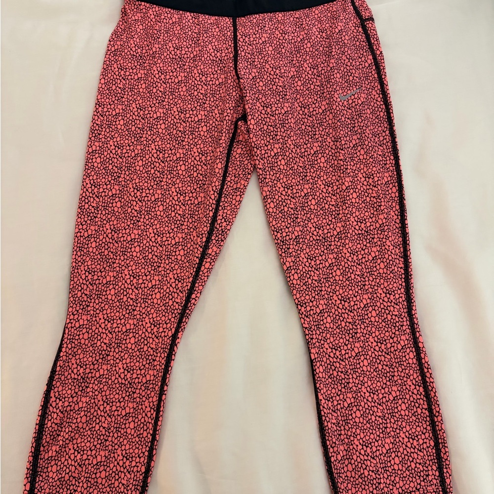 Nike Pink and Black Patterned Leggings